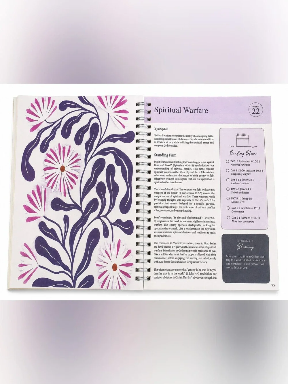 The Study Bible in a Year 52-Week Floral Spiral Journal New in Package
